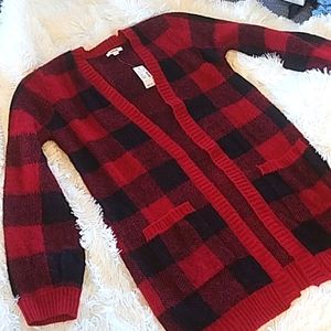 NWT Maurices open buffalo check cardigan
